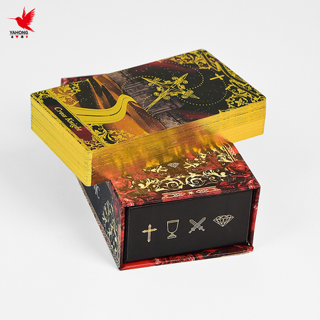 印刷ホットスタンピング金箔アファメーションカードオラクルタロットデッキカスタムタロットカード